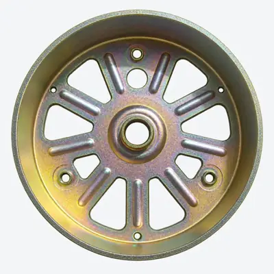 Stamped pulley with zinc plating